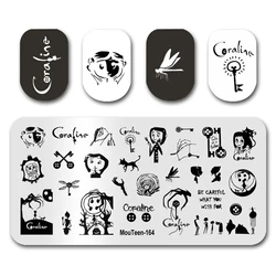 Nail Stamp MouTeen164 Coraline Button Nail Plates Stamp King Manicure Set For Nail Art Stamping