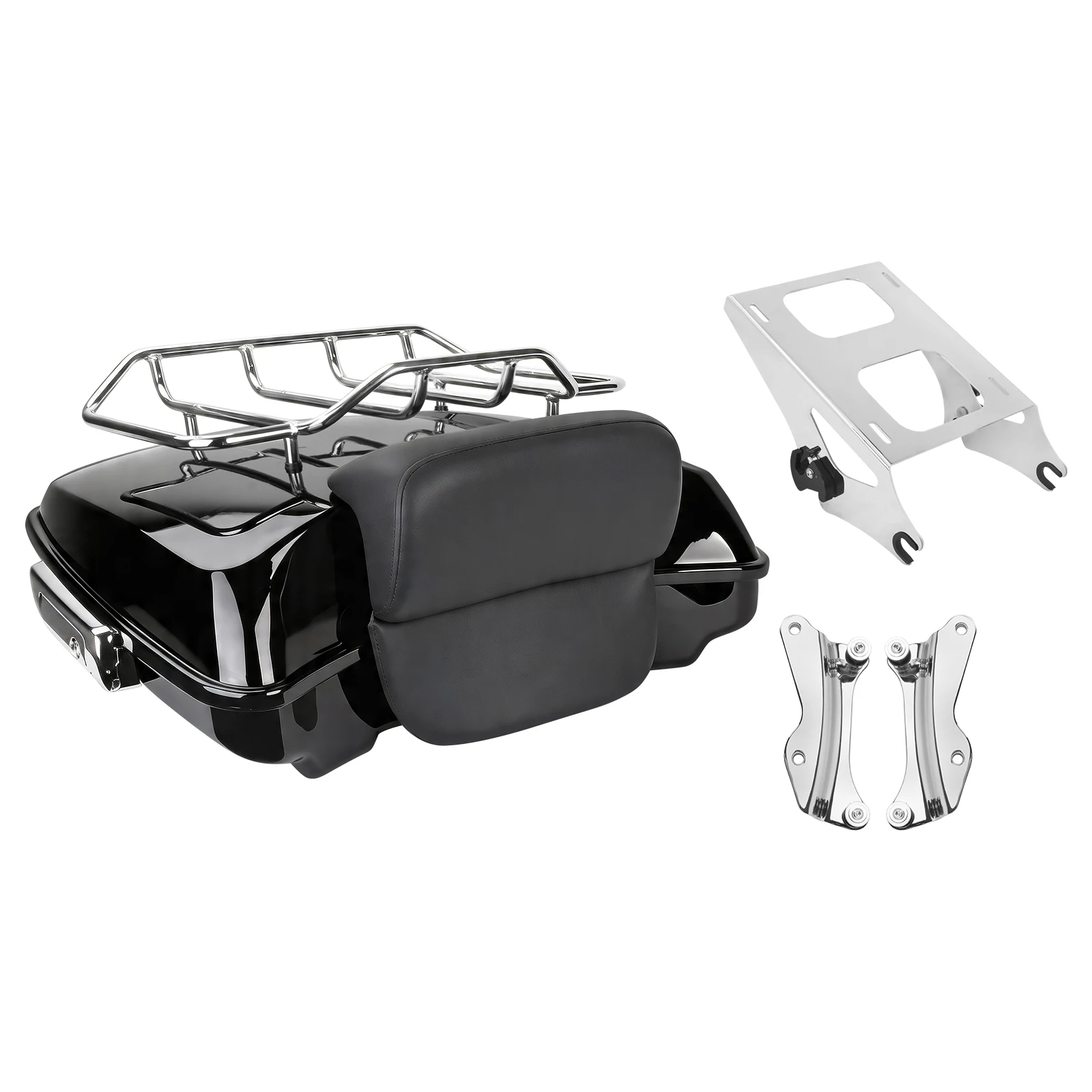 Razor Tour Pack Kit Motorcycle Luggage Racks Rear Trunk Bag With Backrest Docking Hardware For Harley Touring Street Glide 14-25