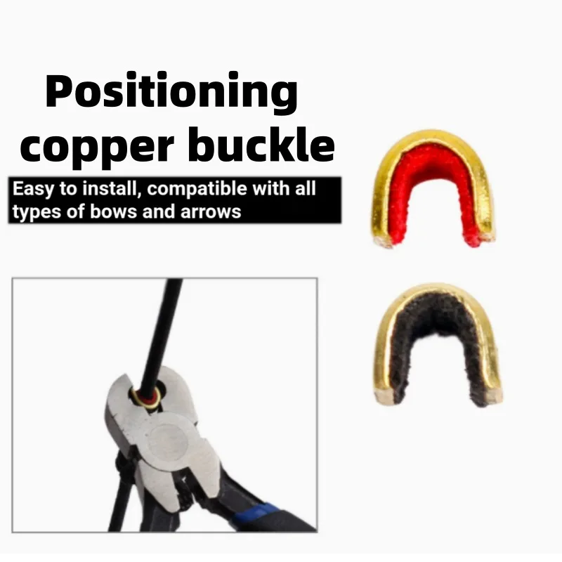 Archery Nocking Points Brass Buckle Bow String Nock Clip Positioning Copper Buckle for Recurve Compound Bow Archery Shooting