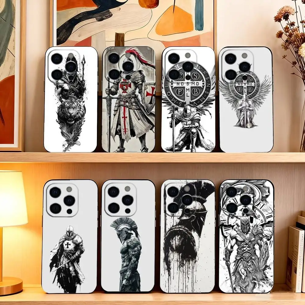 

Gladiator b-Black Phone Case For iPhone 17,16,15,14,13,12,11 Plus,Pro Max,XS,Soft Silicone Black Cover