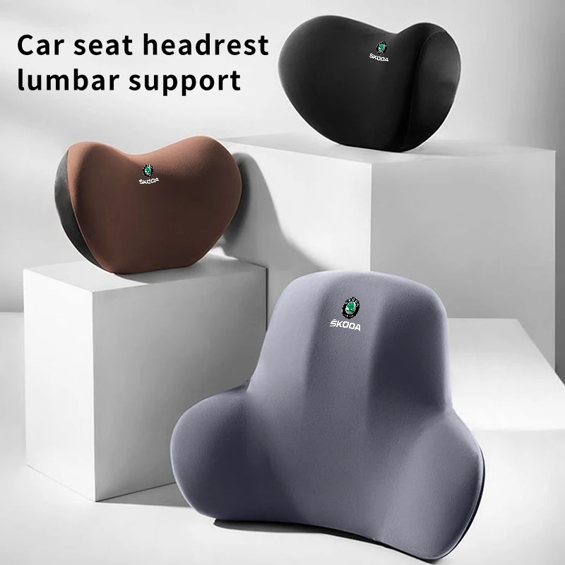 Car Accessories Headrest U-shaped Neck Pillow Lumbar Support For Skoda Octavia Rapid Kodiaq Karoq Fabia Kamiq Superb Derivative view 3