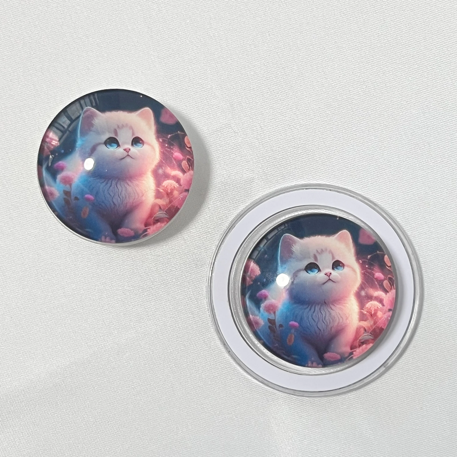 

3D Crystal Ball Cute Cat Phone Holder Case Stand for Magsafe Magnetic Bracket for iPhone 17Pro Max iPhone 16Pro Samsung Griptok