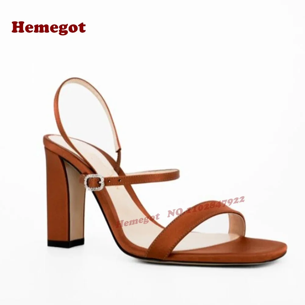 Open Toe Slingback Women's Sandals One Strap Buckled Chunky Heels Sandals 2026 New Arrival Summer Splicing Elegant Shoes Sexy