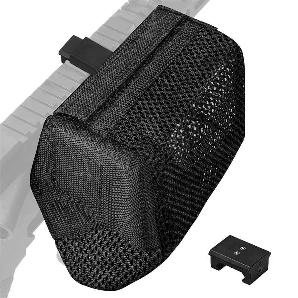 Tactical Bullet Shell Bag Brass Shell Catcher Cartridge Mesh Collector Nylon Mesh Ammo Bag with Picatinny Rail Mount