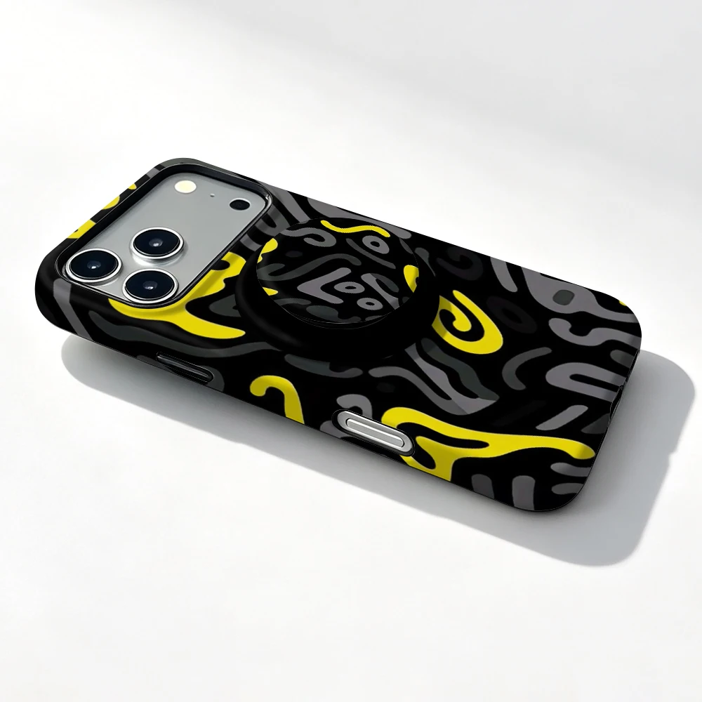 Abstract Graffiti Magnetic Holder Case For Xiaomi Poco F8 X8 X7 F7 F6 F5 Pro 2 in 1 Film Shell Shockproof Bumper Phone Cover