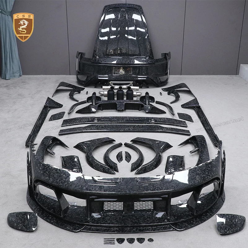 NEW 2019-2024 MSY Forged Carbon Body Kit for Porsche 991-992.1 Turbo Front Rear Bumper Side Skirt Wheel Archs Car High Spoiler