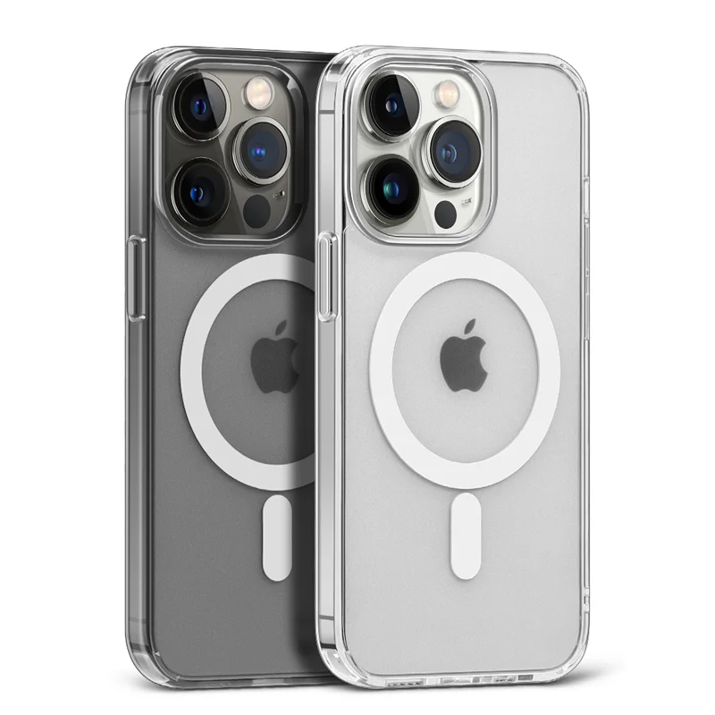 Funda transparente magnética para iPhone 15 14 11 13 12 16 Pro Max Plus para Magsafe carga inalámbrica clara accesorios de teléfono 5
