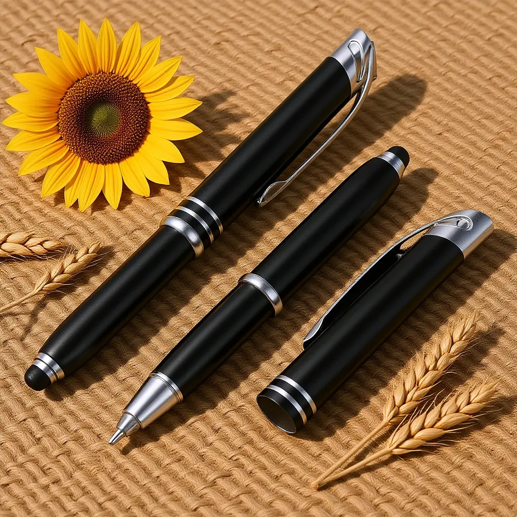 

2Pcs LED Ballpoint Pens Metal Creative Glow in Dark Writing Pens Smooth Point for School Office Journal Supplies