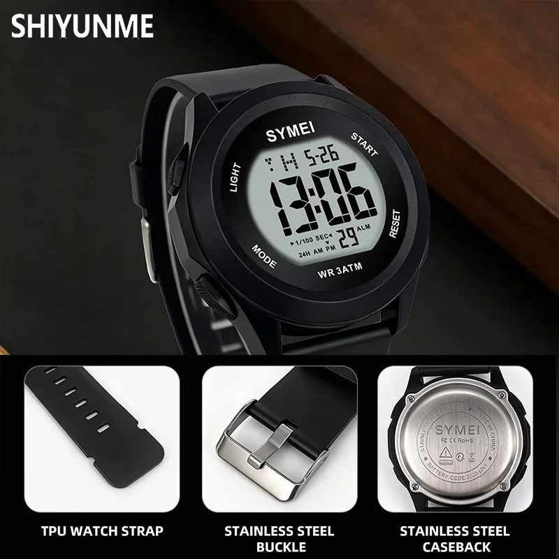 SHIYUNME New Fashion Man Watches Digital Sports Luminous Multifunction Waterproof Alarm Clock Wristwatch Outdoor Student Watch