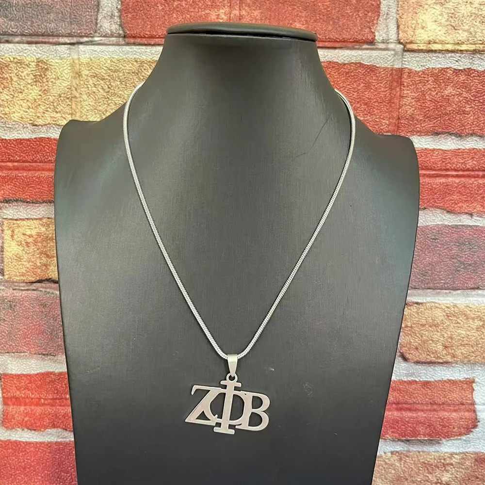 Sorority hermanas joyería Zeta letra colgante collar de acero inoxidable