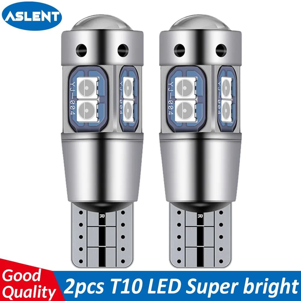 ASLENT 2PCS Wysokiej jakości T10 W5W 168 192 Led Tail Light 3030 10smd 12V Car Led Auto Lamp CANBUS NO Error Car Marker Parking Bulb