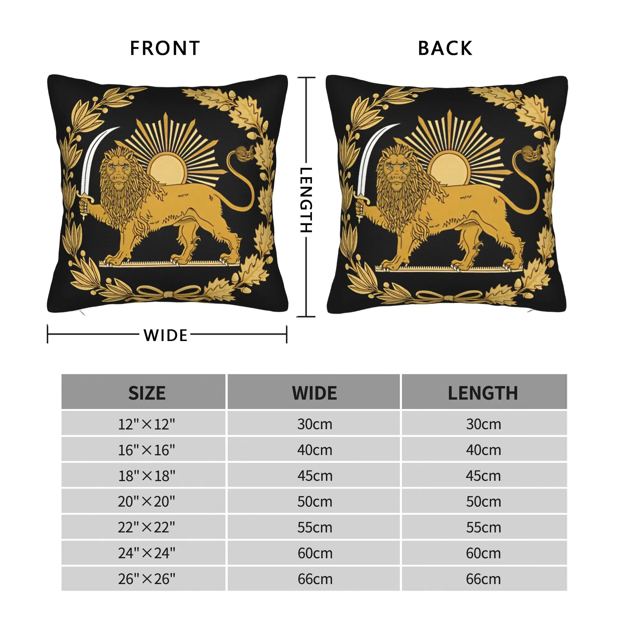 Lion and Sun Emblem of Persia Iran Pillow Cover  Print Cushion Cover Funny Pillow Case For Chair Sofa Home Decor