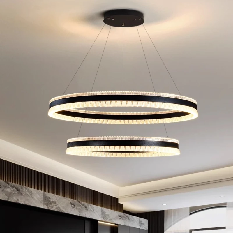 

Italian Minimalist Pendant Light Living Room Restaurant Cafe Homestay Kitchen Light Luxury Ring Shade Hanging Lamps Luminaires