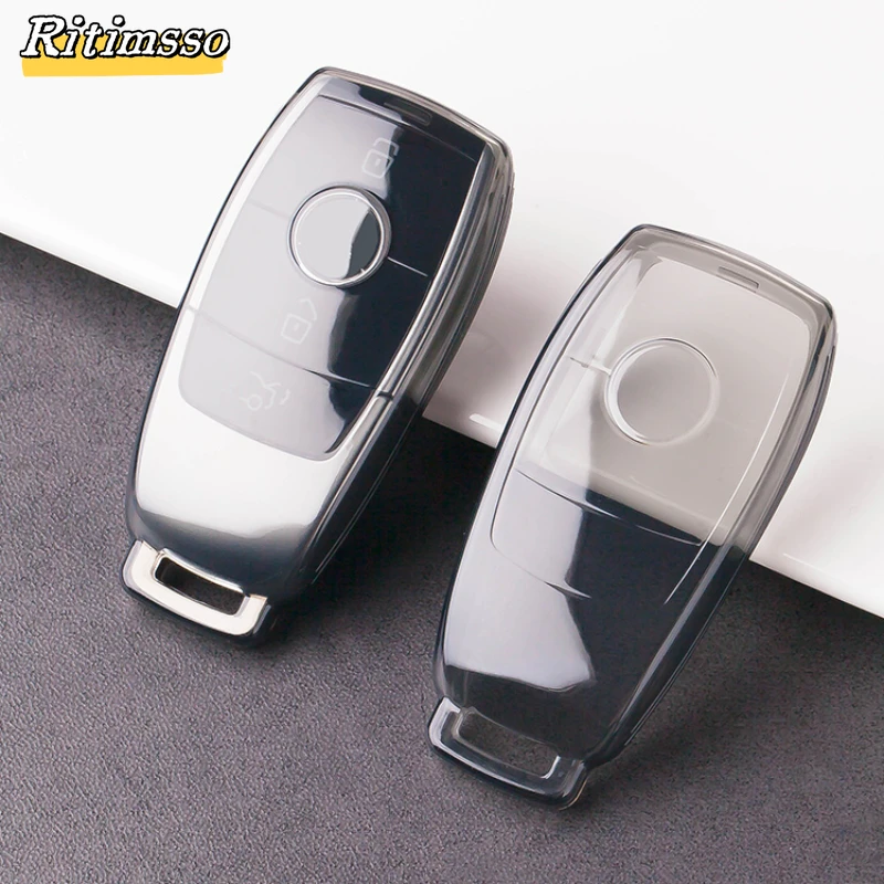 Transparent TPU Car Key Cover Case Shell Protective Bag For Mercedes Benz A  E  G GLS Class W177 W205 W213 W222 G63 X167 Maybach