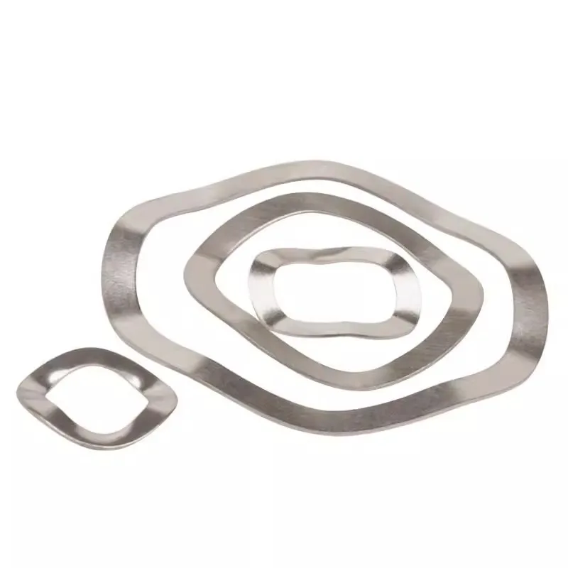 Three Wave Spring Washer 304 Stainless Steel Bearing Washers Buffer Flat Spring Contact Gasket M3-M51 Elastic Shock Absorption