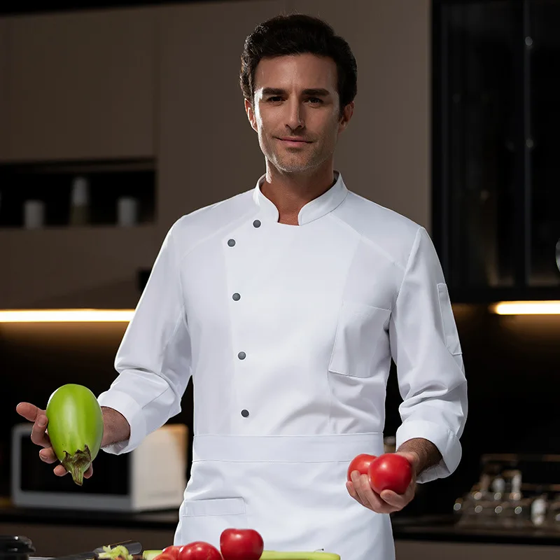 西洋レストランシェフ制服秋冬衣装ケータリングホテル食堂ベーカーケーキショップ作業服長袖