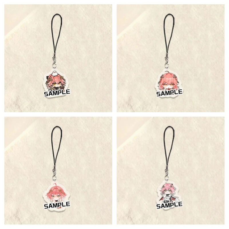 Wuthering Waves Mobile Phone Pendant Cartoon Cute Character Changli Lanyard Hanging Anime Game Backapck Decoration Keychain Gift