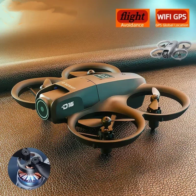 D16 Drone 8K Aerial Electric Adjustment HD Profesional Dual-camera Optical Flow GPS Avoidance Bushless Motor Drone UAV Toy 2026
