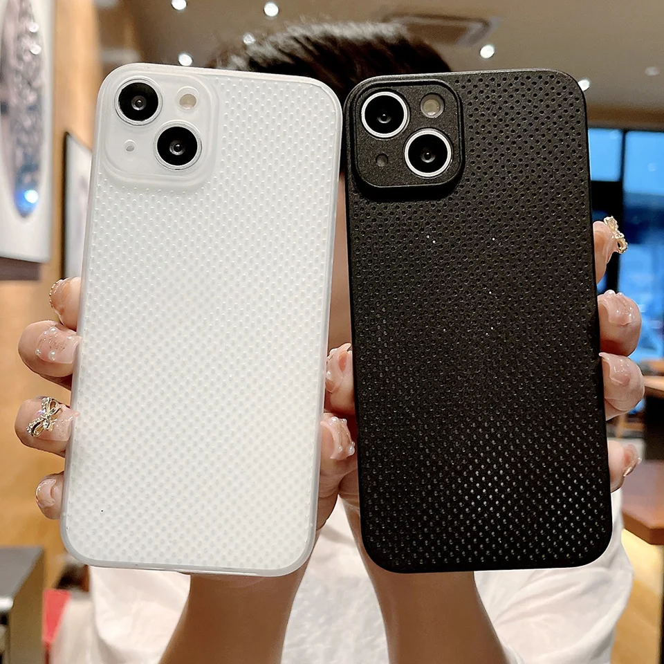 Funda de silicona hueca con disipación de calor y ventilación para iPhone 17 Pro Air 15 14 13 12 Mini 11 16 Pro Max Plus 18 3
