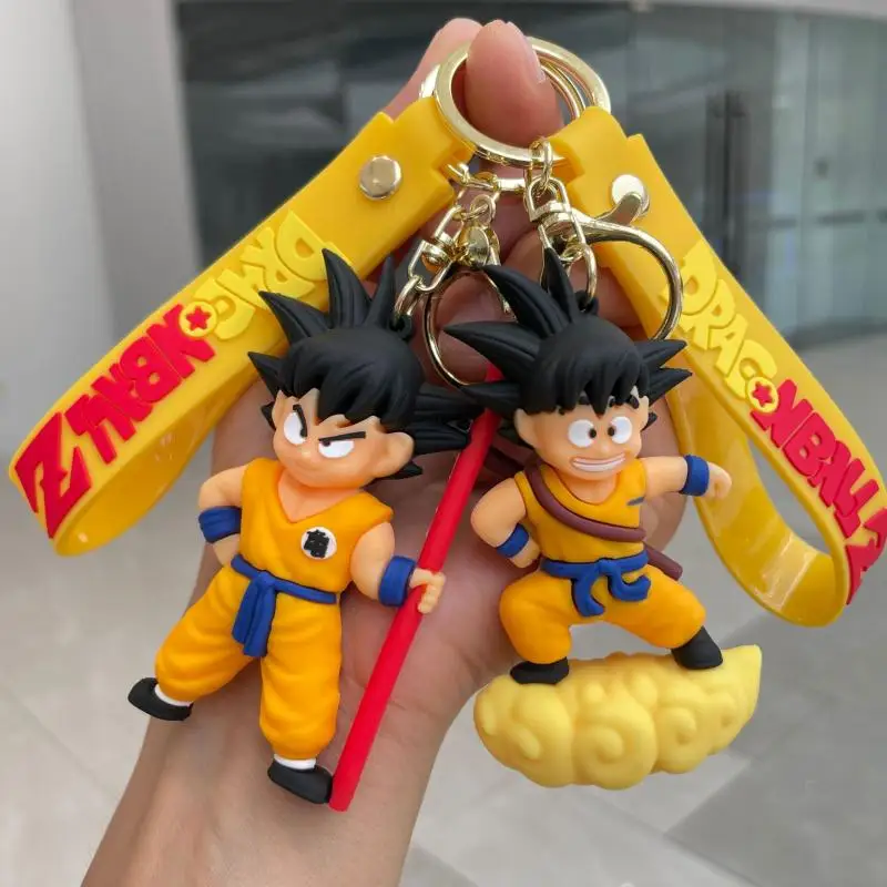 Dragon Ball Z Anime Keychain Son Goku Silica Gel Key Ring Men Women Action Figures Backpack Pendant Decorate Accessories Gift