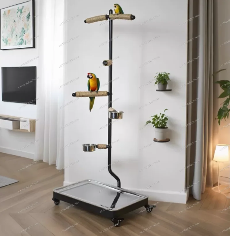 Standing frame Floor-to-ceiling tree branch type standing pole Large, medium and small bird training frame