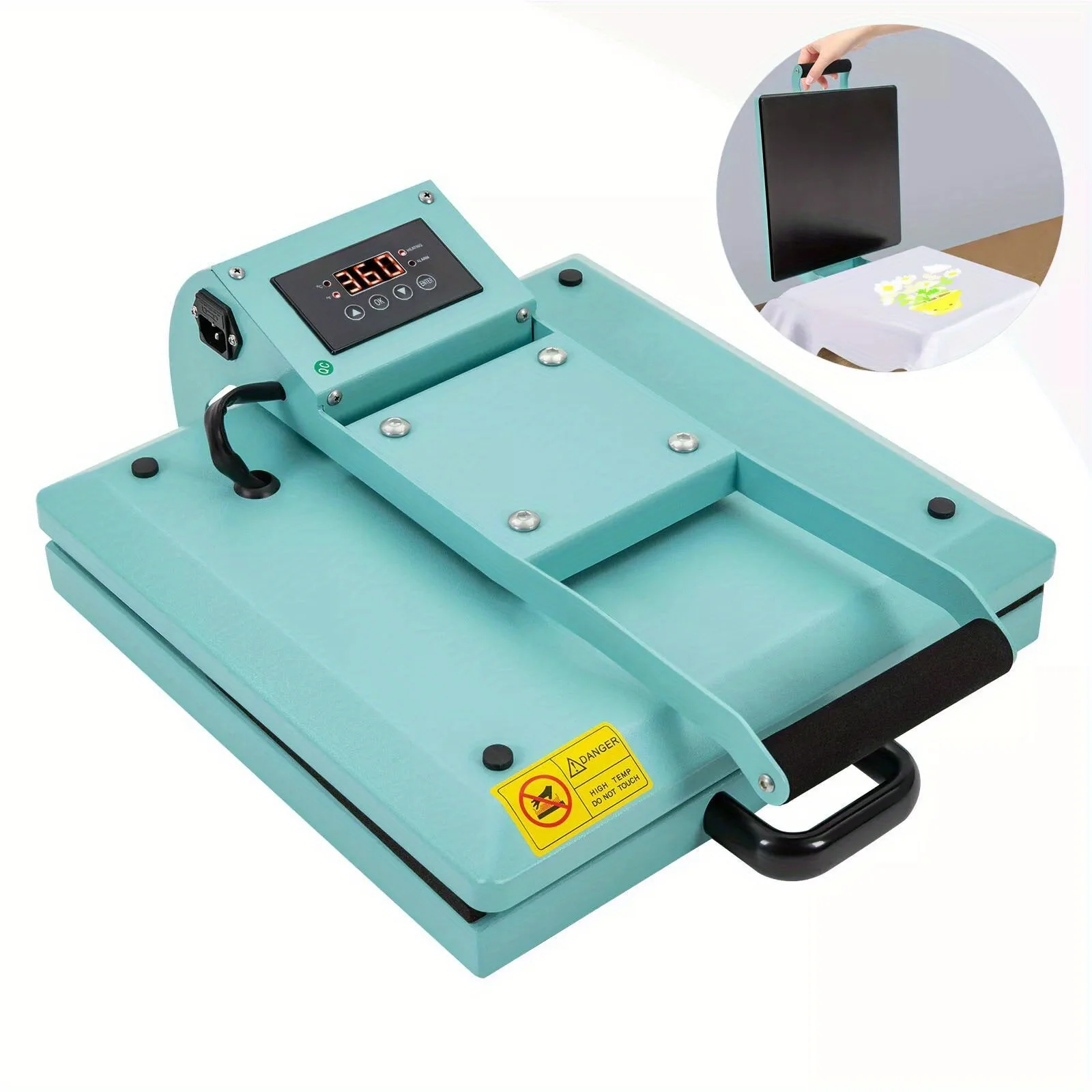 15"x15" Digital Heat Press Machine - Auto Pressure Clamshell for T-Shirt & Sublimation