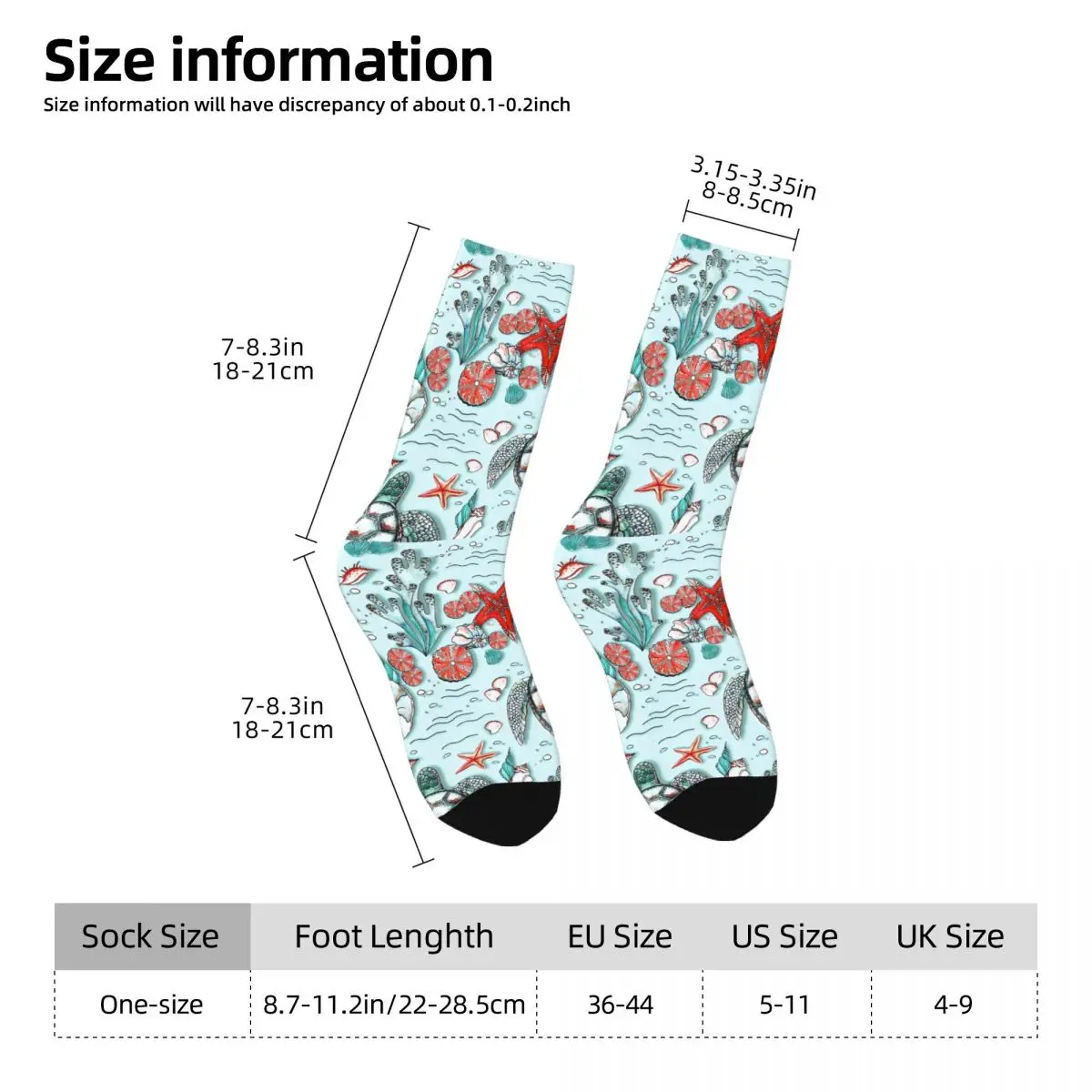 Sea Turtles, Blue Version Pillow Kawaii Socks Travel Cartoon Pattern Socks