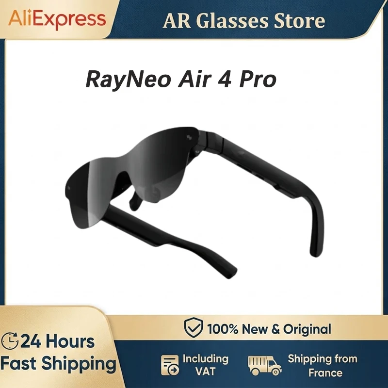 Lunettes intelligentes AR Rayneo Air 4 Pro, commande vocale 3G, étanchéité IPX-5, capture vidéo 4K, support XR monté sur la tête, accord DP