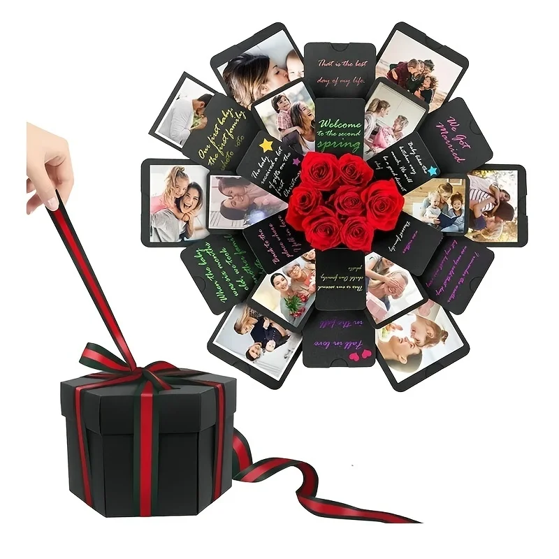 Explosion Gift Box Set DIY Photo Album Creative Surprise Exploding Love Boxes for Couples Mother's Day Wedding Anniversary