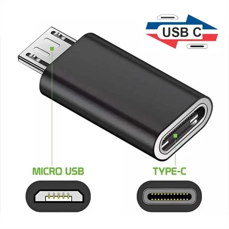 Adaptador USB tipo C hembra a Micro USB macho, conector tipo C, adaptador de cargador Micro USB para Xiaomi Redmi, Huawei, convertidor de teléfono