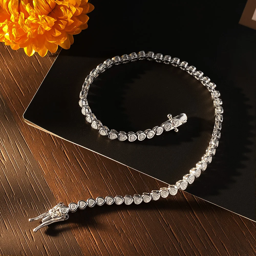 QIBAOKU 4mm Cut Moissanite Tennis Bracelet GRA Certified Diamond Bracelet S925 Sterling Silver Bracelets for Women Man 2026