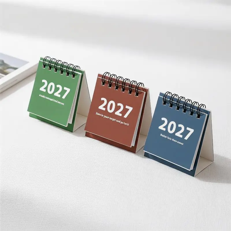 2027 Vintage Minimalist Monthly Desk Calendar With Memo Notes For Home Office School Planning