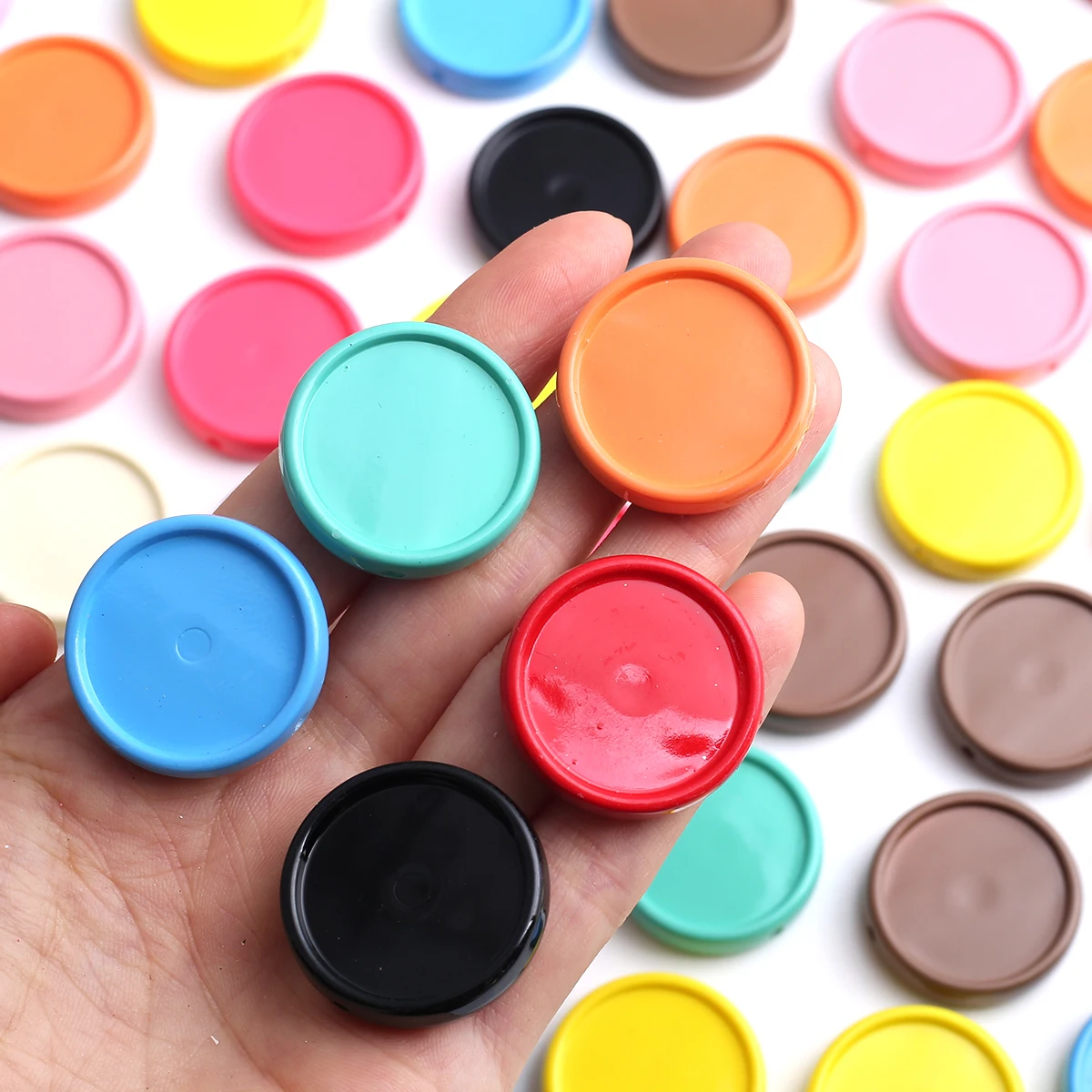 10/20pcs Random Color 30mm Flat Round Disc Acrylic Loose Beads DIY Minimalist Handmade Bracelet Jewelry Making Supplies