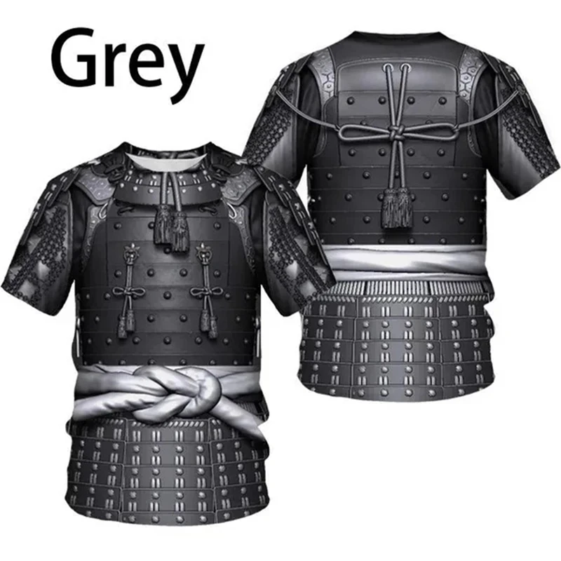 Cool 3D Printed Samurai Armor T Shirt Men\'s Medieval Armor Style Funny Streetwear Tops Male Apparel Vintage Quality Tees Tshirt