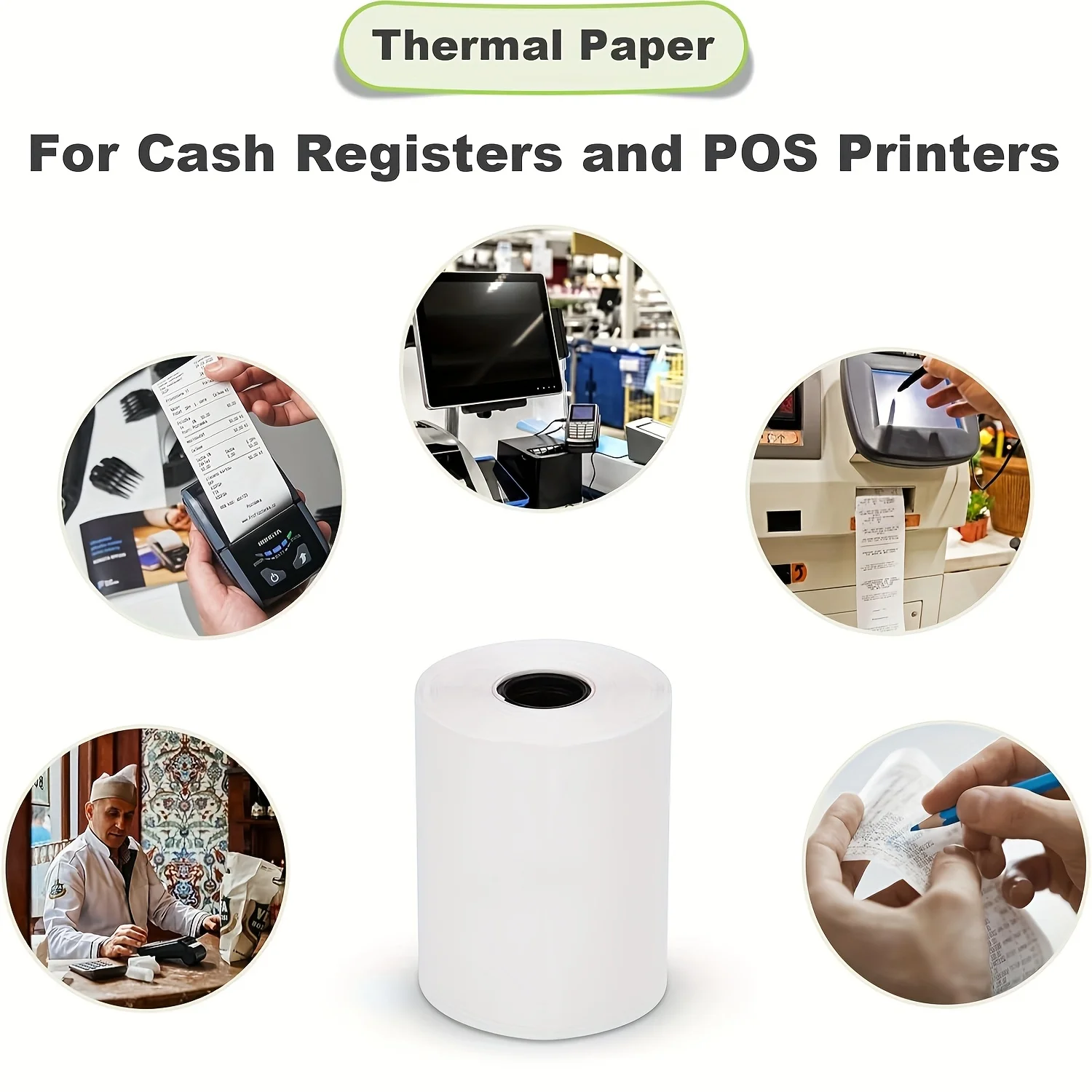 57*37mm 2 1/4 X 50 Thermal Paper Receipt Rolls Fits All Clover Flex POS Cash Register Printers Paper For Credit Card Terminals