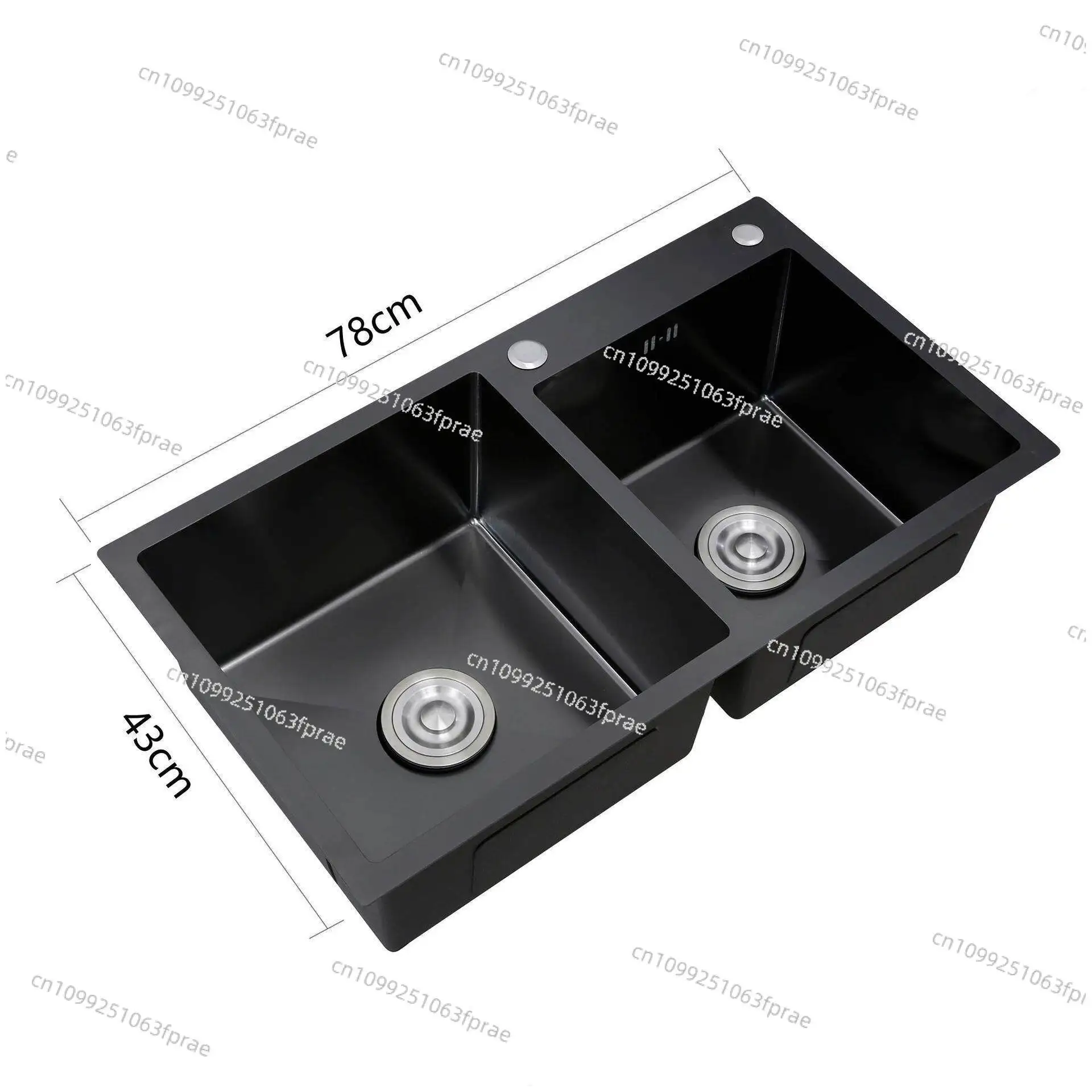 Handmade Thick Stainless Steel Undermount Double Sink, Multifunctional Kitchen Washing Basin for Household Use