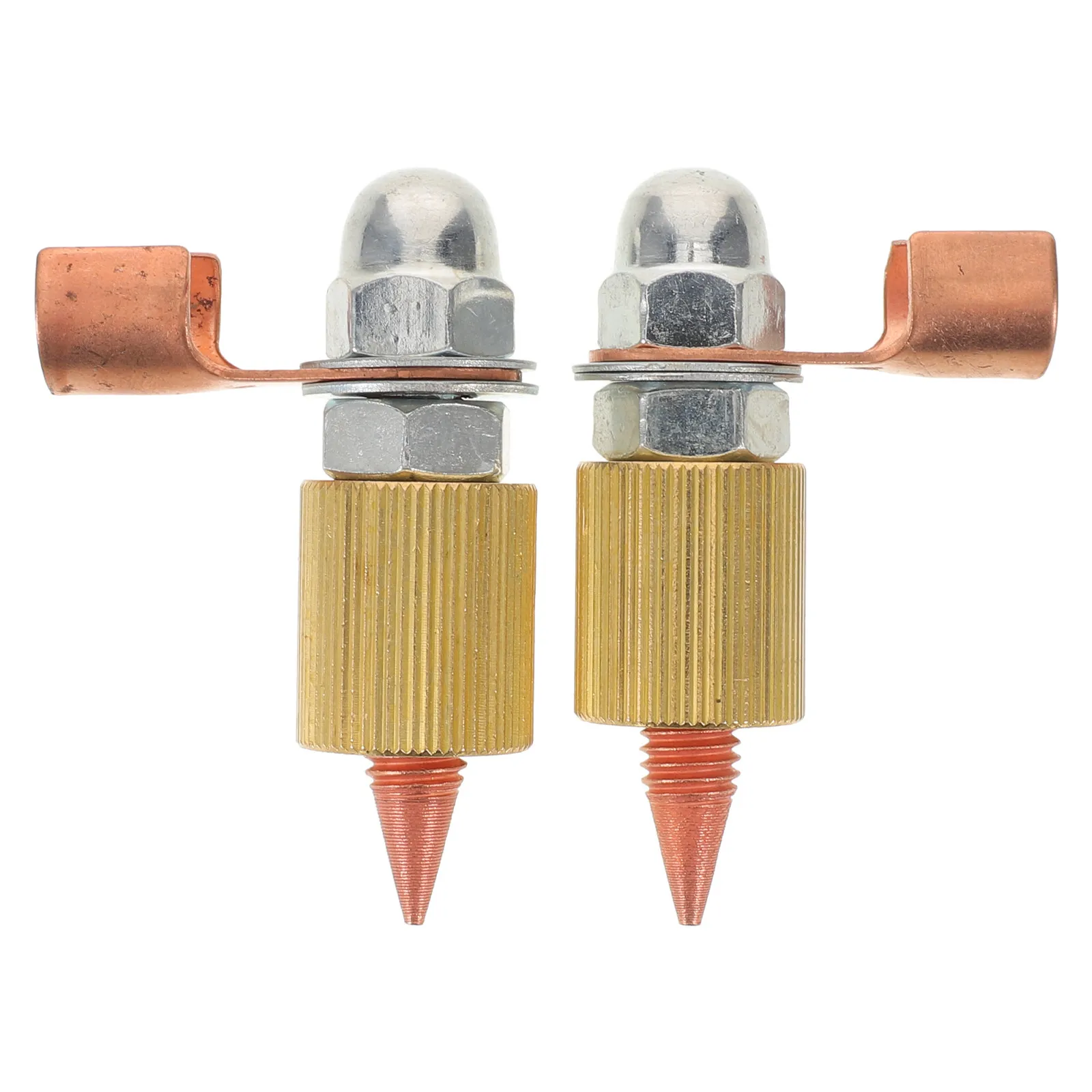 2Pcs Automotive Sheet Metal Repair Tool Copper Collet Chuck Clamp Heads for Dent Puller Machine Welding Ground Clamp Vehicle