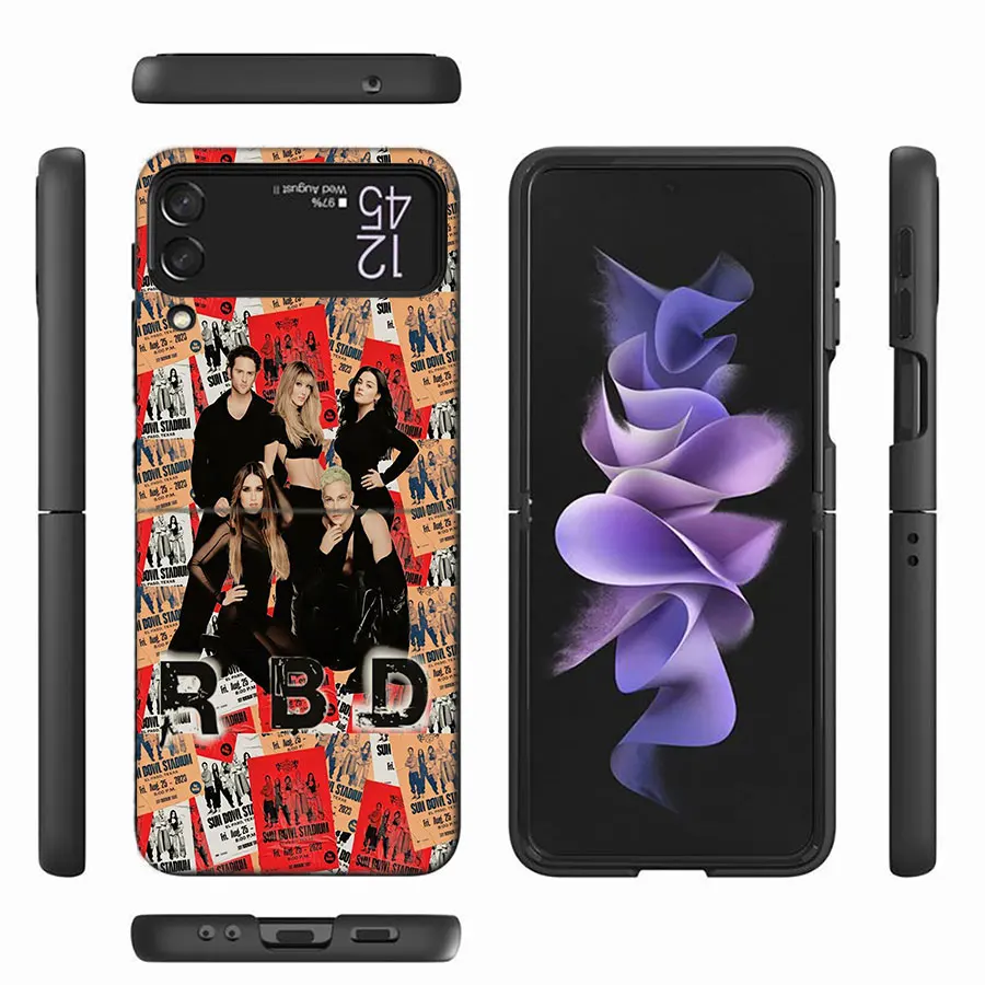 F-Fashion RBD R-Rebelde Phone Case For Samsung Galaxy Z Flip 6 4 3 5G Funda Black Coque Hard PC Luxury Cover Z Flip 5 Capa Fashi