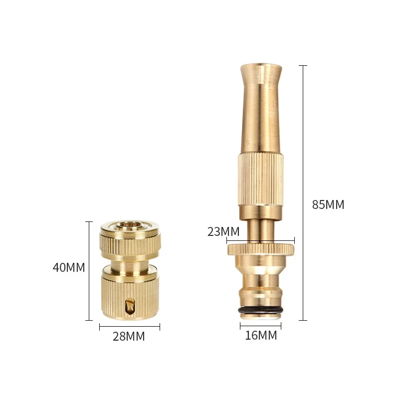 Nozzle Water Gun Brass High Pressure Direct Spray Sprinkler Quick Connector Home Garden Hose Adjustable Gun