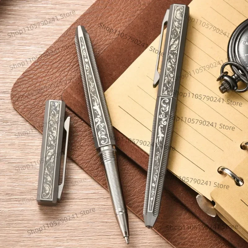Titanium Tactical Pen Multifunctional Window Breaker Keychain EDC Survival Writing Pen Gift for Men Boyfriend Valentine