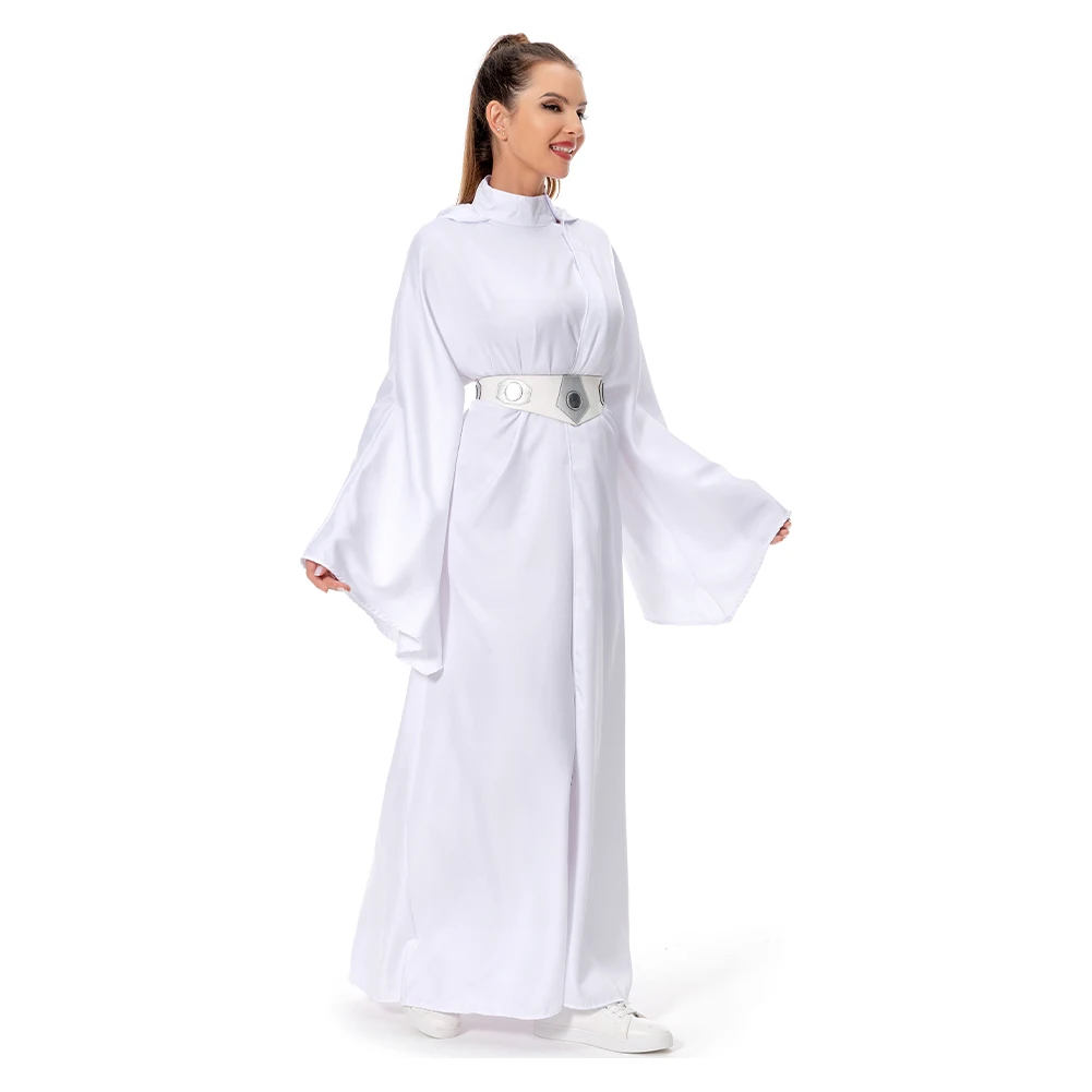 Adult Leia Cosplay Princess Costume Belt Robe Top Skirt Women Halloween Space Battle Cloth Outfits Carnival Party Fantasy Suit
