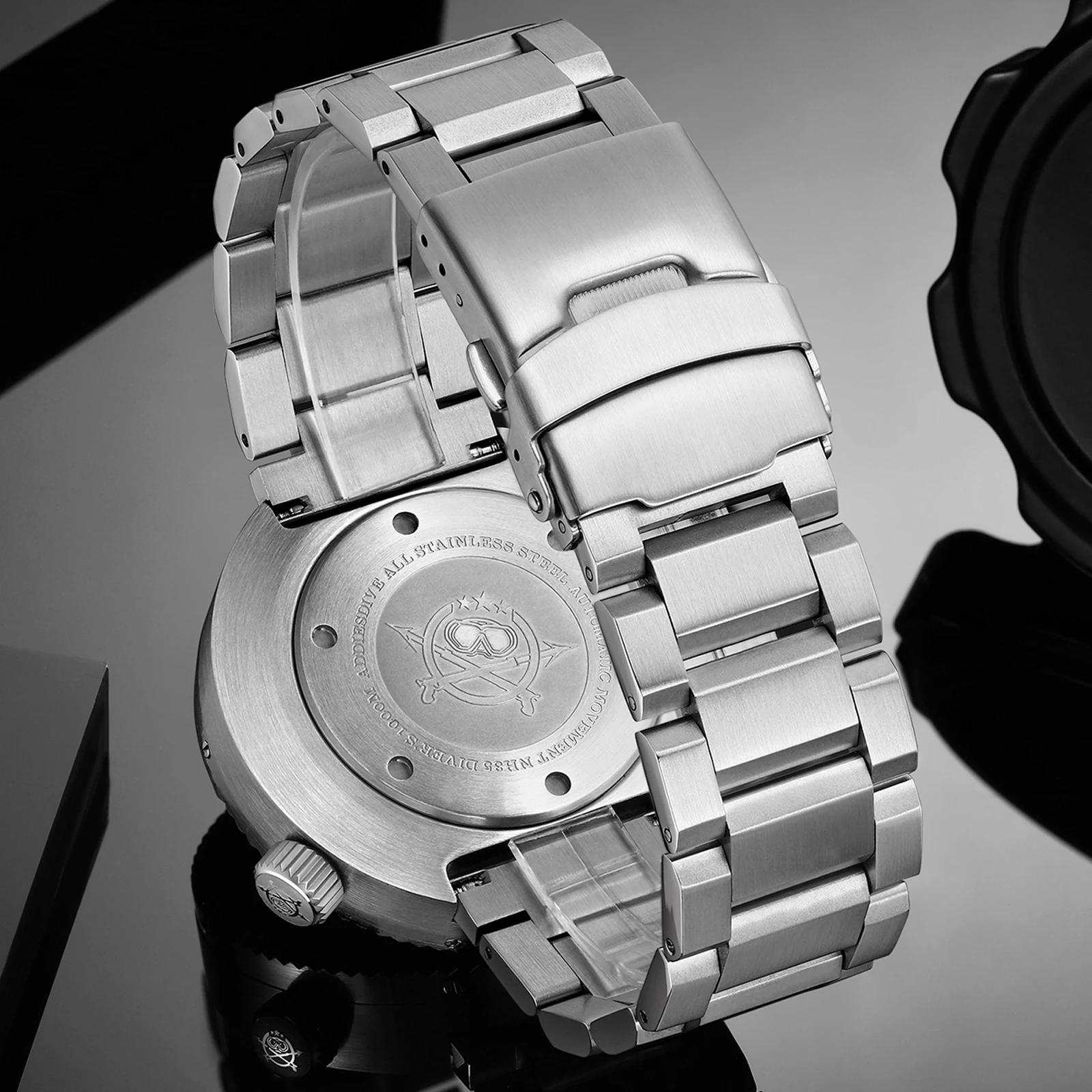 ADDIESDIVE AD2526 Reloj Hombre 100bar Diver Automatic Mechanical Watch Calendar Display NEW Gradient Sapphire Men Watches Luxury