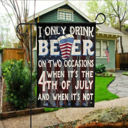 America Beer July 4th Independence Day Patriotic Drink Party Funny Garden Flag UUI GGX