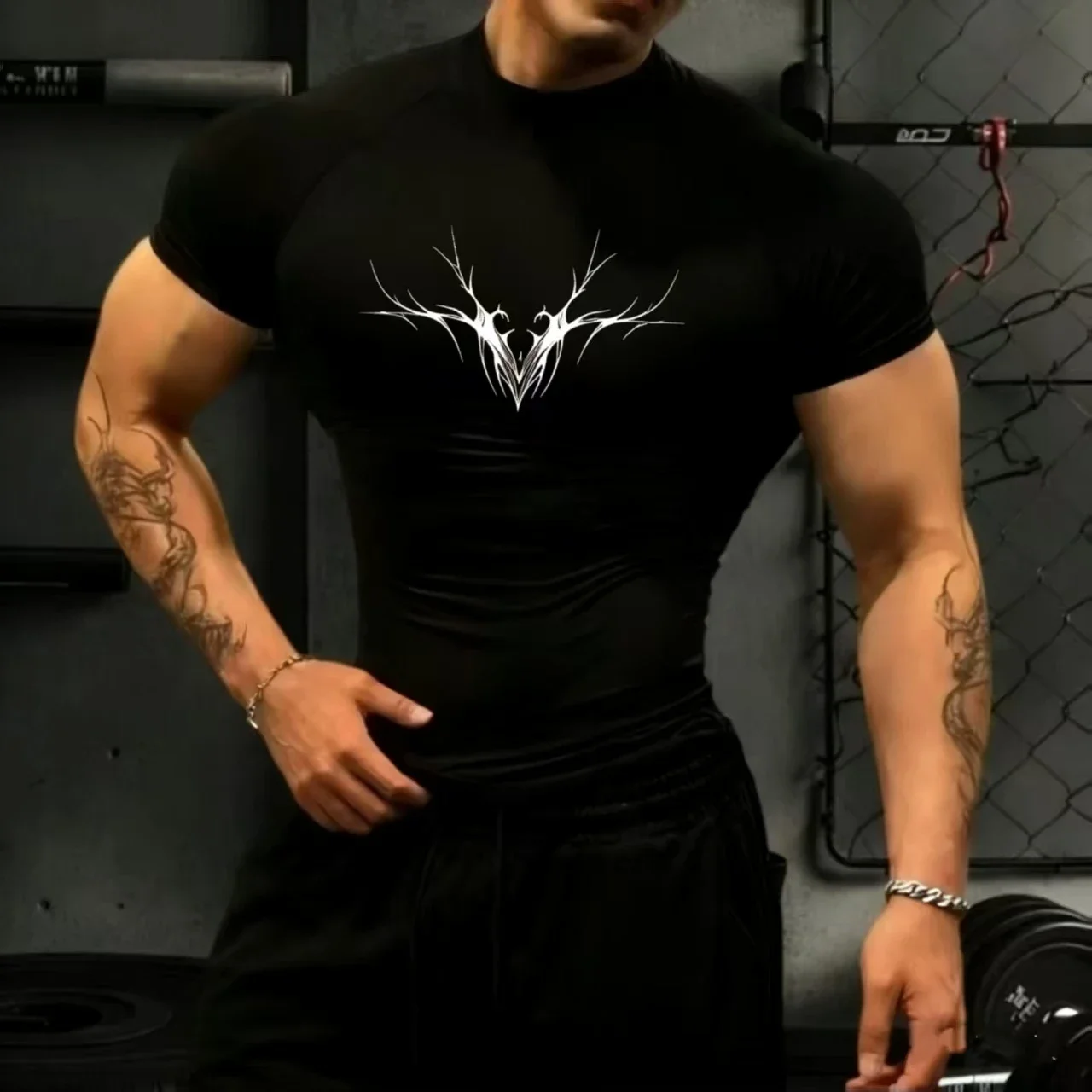 Sport-Box-Fitness-Kleidung für Herren, schnell trocknende Kleidung für das Fitnesstraining, kurzärmeliges Outdoor-Jogging-Shirt, S-3XL