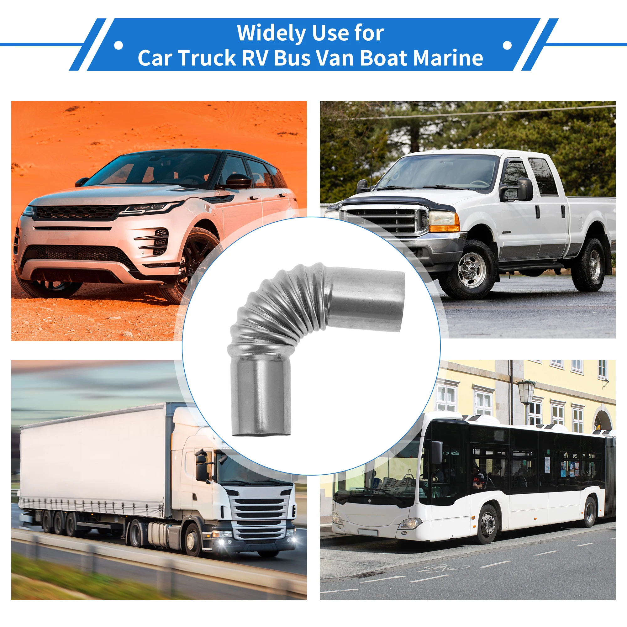 

UXCELL Соединитель выхлопной трубы обогревателя 24 мм ID 26 мм OD Воздушный дизельный обогреватель Соединитель выхлопной трубы Автомобиль Грузовик RV Автобус Ван Серебристый тон