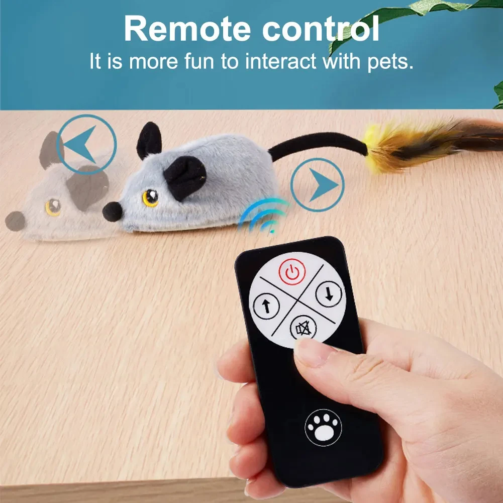 Elektronisches Quietschendes Maus-Spielzeug für Katzen Bewegliches Katzenspielzeug für Innen- und Außengymnastik für Kätzchen