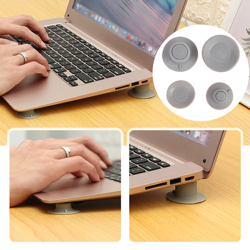 4pcs Portable Laptop Suction Cup Cooling Pad Foot Pad Pad Elevator to Heat Pad Computer Stand Base