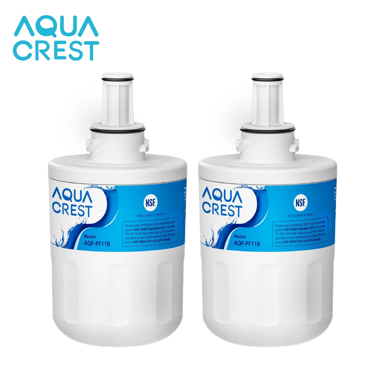 AQUA CREST AQF-FF11B Refrigerator Water Filter, Replacement for Samsung® DA29-00003G, DA29-00003B, DA29-00003A, Aqua-Pure Plus, HAFCU1, RFG237AARS, RS22HDHPNSR, RSG257AARS, WSS-1, 2 Pack