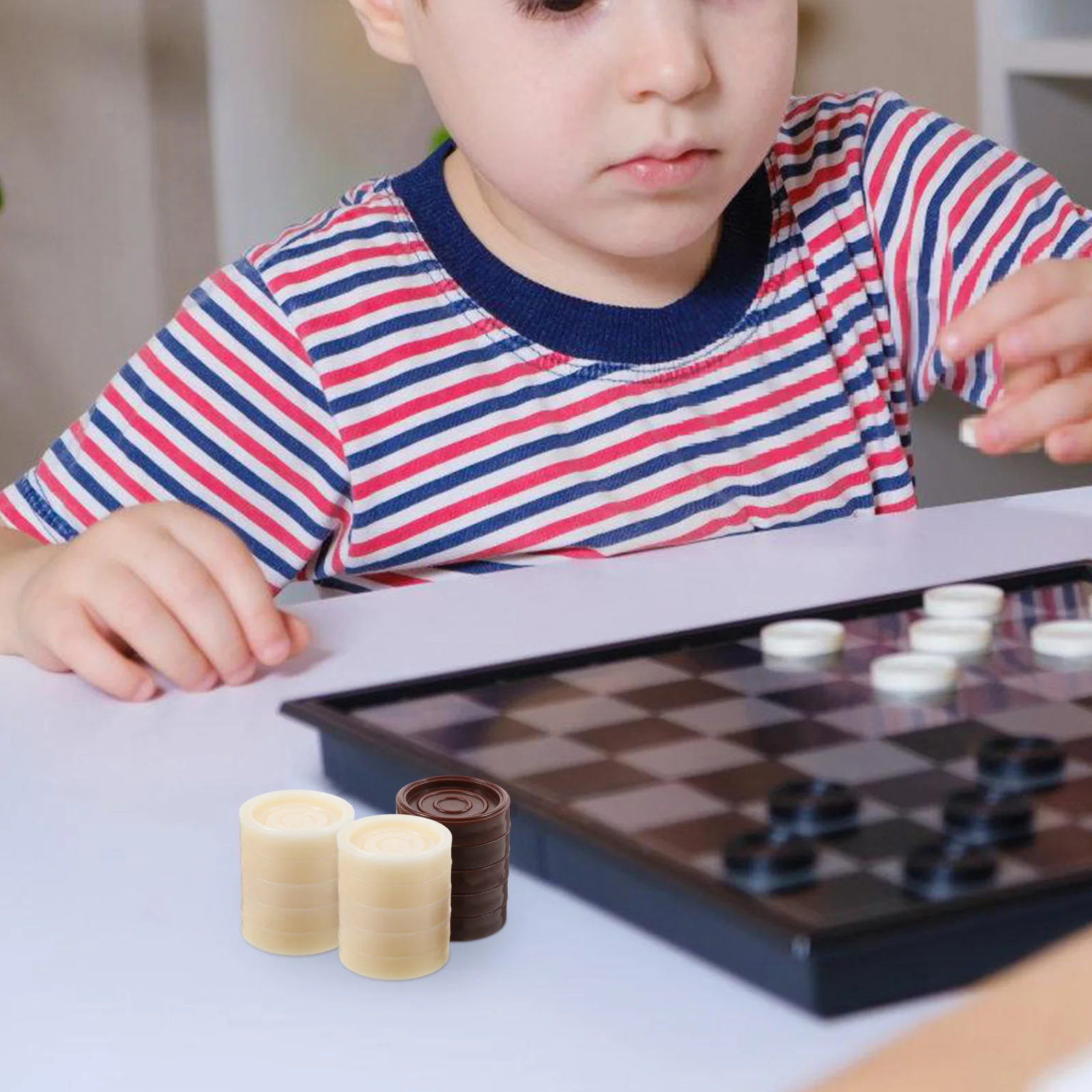 

24 Pcs Checked Checker Accessories Plastic Checkers Chess for Board Game Chessboard Replacement