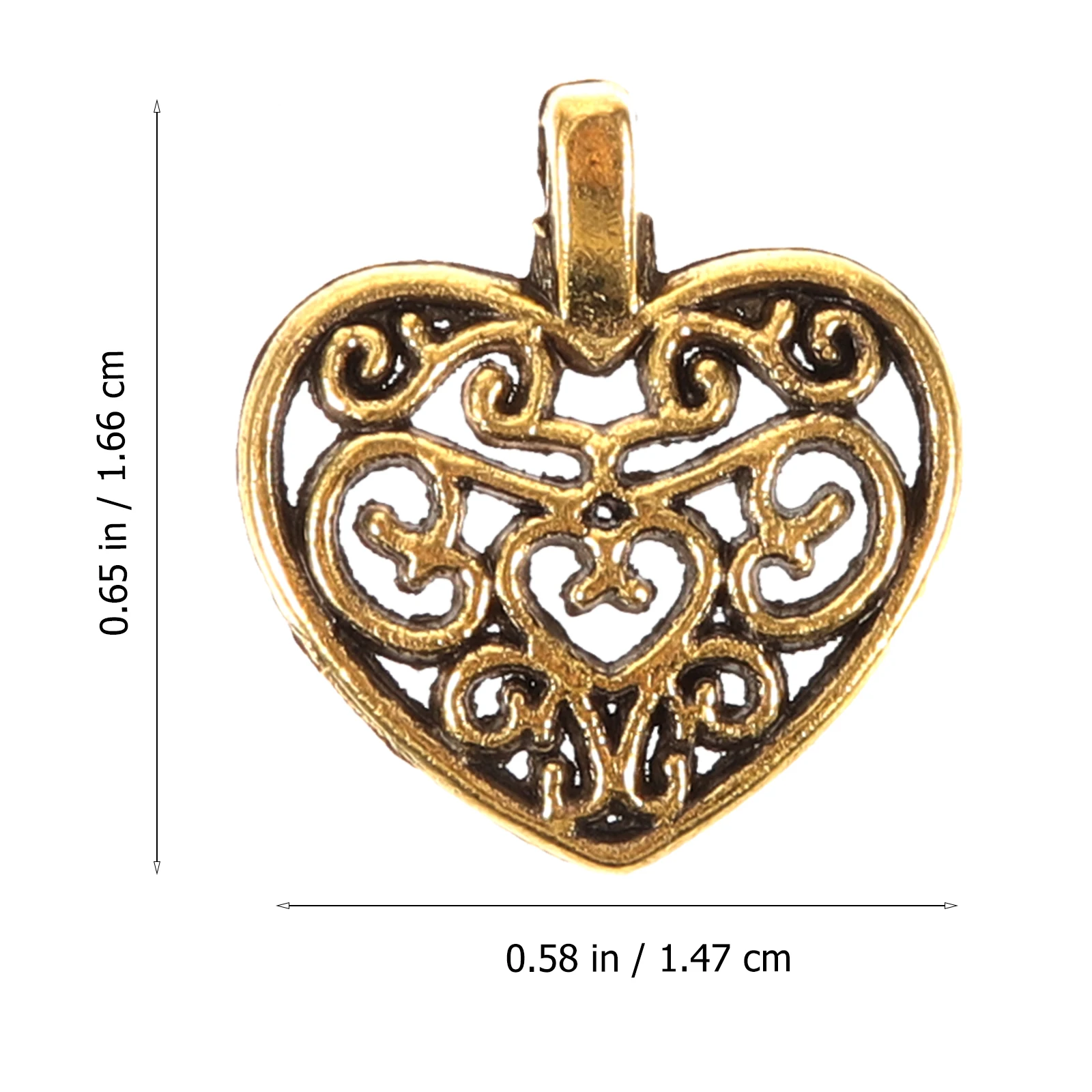 

50 PCS Heart Pendant Women Jewelry Accessories Hollow Metal Pendants Girl Necklace Alloy Miss